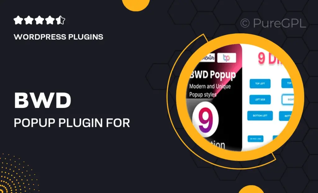 BWD Popup Plugin for Elementor