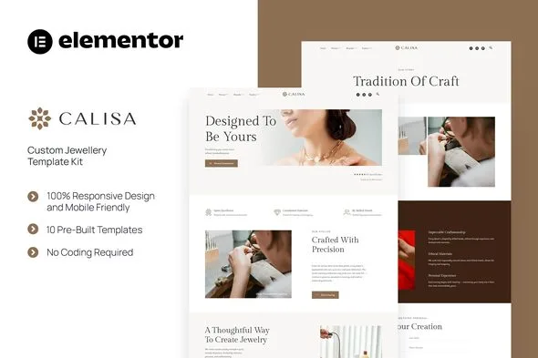 calisa custom jewellery elementor template kit 1