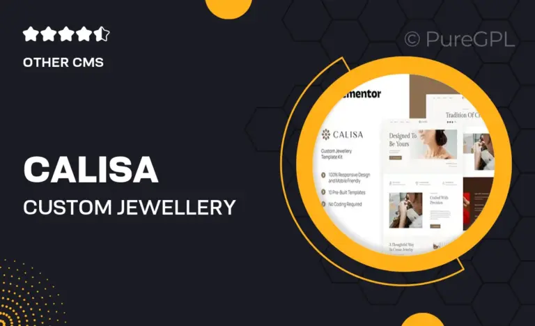 calisa custom jewellery elementor template kit