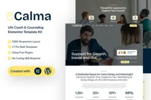 Calma – Life Coach & Counseling Elementor Template Kit