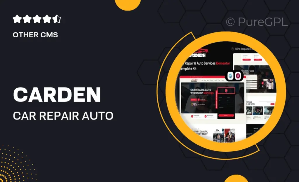 Carden – Car Repair & Auto Services Elementor Template Kit