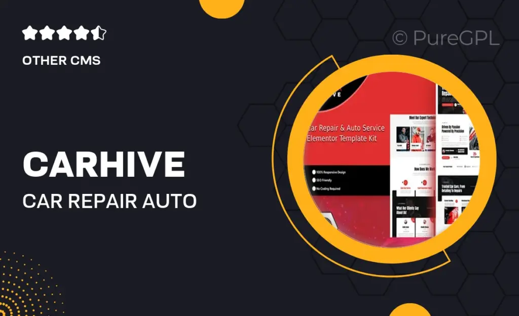 CarHive – Car Repair & Auto Service Elementor Template Kit