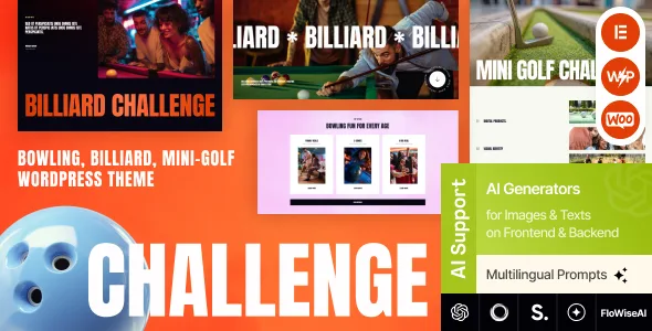 challenge bowling billiard mini golf wordpress theme 1