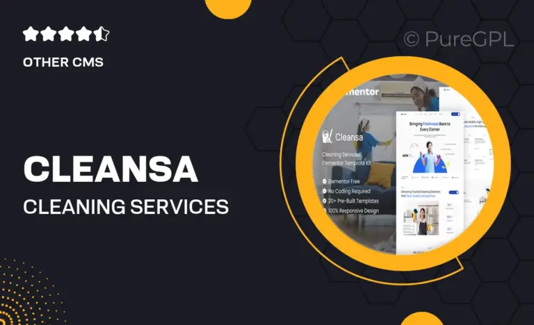 cleansa cleaning services elementor template kit
