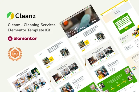 cleanz cleaning service elementor template kit 1