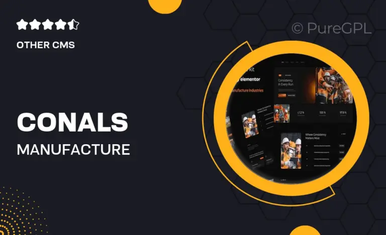conals manufacture industries elementor template kit