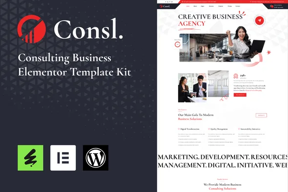 consl consulting business elementor template kit 1