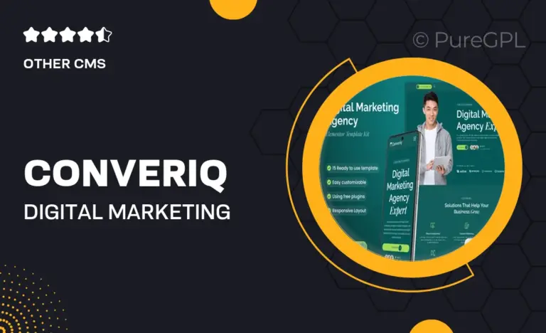 converiq digital marketing agency elementor template kit