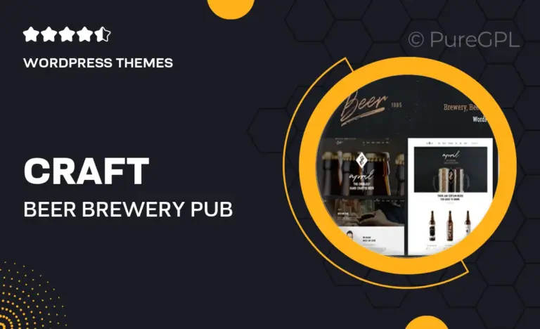 craft beer brewery pub wordpress theme