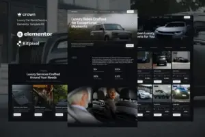 Crown – Luxury Car Rental Service Elementor Template Kit