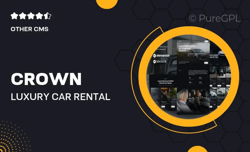 Crown – Luxury Car Rental Service Elementor Template Kit