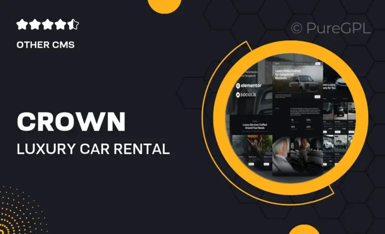 crown luxury car rental service elementor template kit