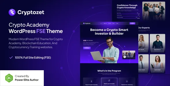 cryptozet crypto blockchain academy gutenverse fse wordpress theme 1