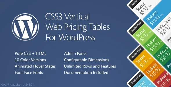css3 vertical web pricing tables for wordpress 1