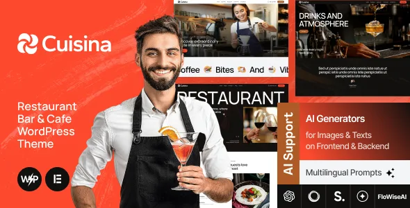 cuisina restaurant bar cafe wordpress theme 1