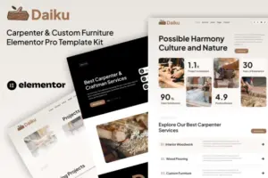 Daiku – Carpenter & Custom Furniture Elementor Pro Template Kit