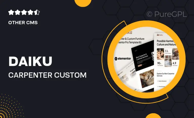 daiku carpenter custom furniture elementor pro template kit