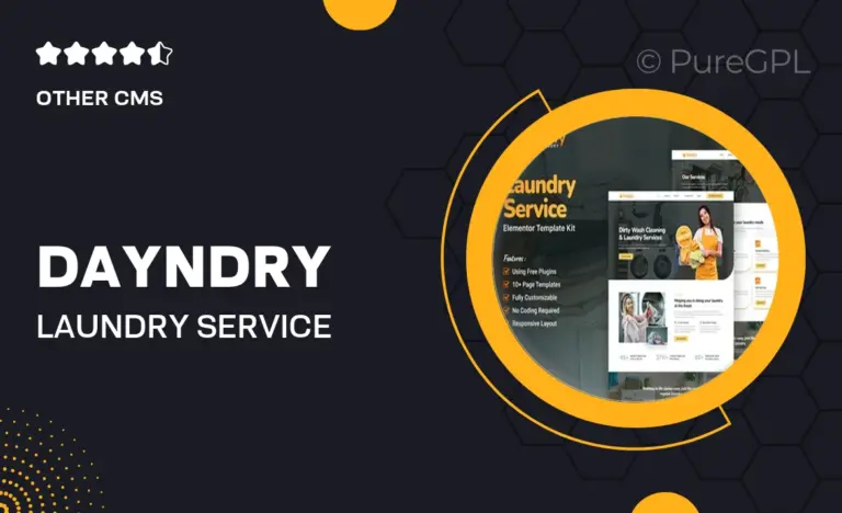 dayndry laundry service elementor template kit