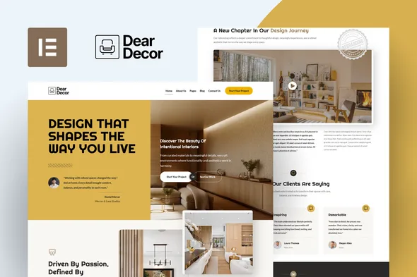 deardecor interior design elementor template kit 1