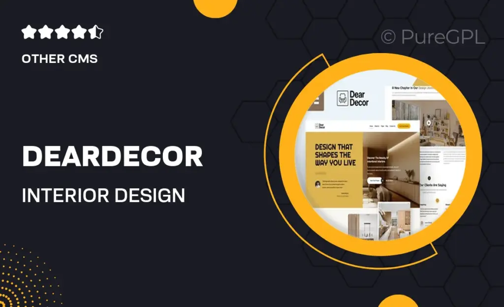 DearDecor – Interior Design Elementor Template Kit