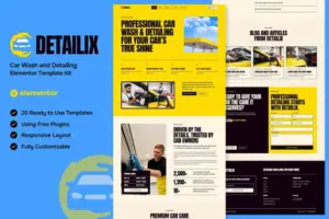 Detailix – Car Wash and Detailing Service Elementor Template Kit
