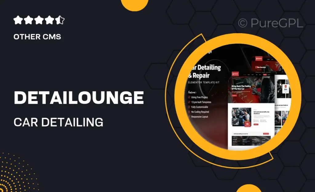Detailounge – Car Detailing & Repair Service Elementor Template Kit