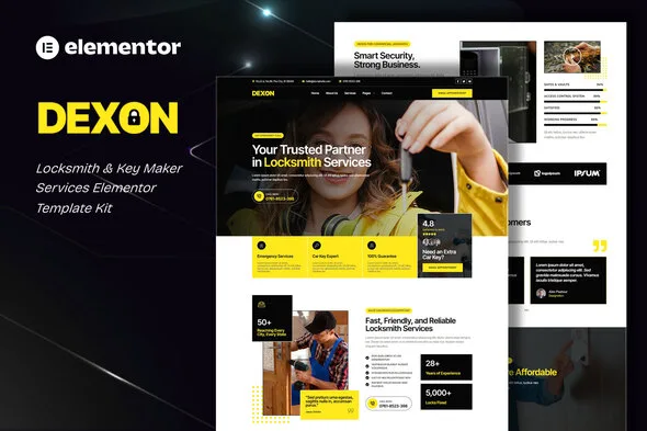 dexon locksmith key maker services elementor template kit 1