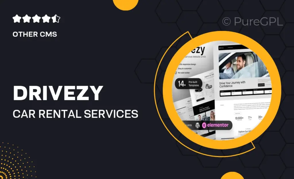 Drivezy – Car Rental Services Elementor Template Kit
