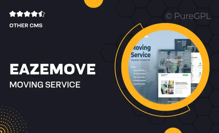 eazemove moving service elementor template kit