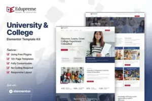 Edupreme – University & College Elementor Template Kit