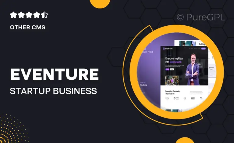 eventure startup business company profile website elementor template kit