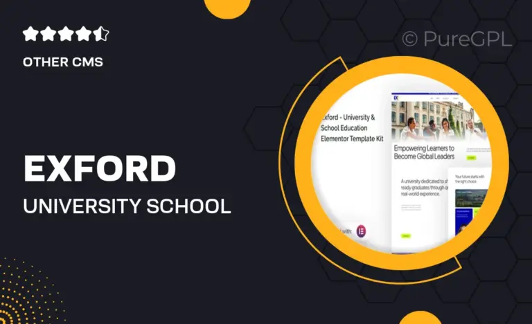 exford university school education elementor template kit