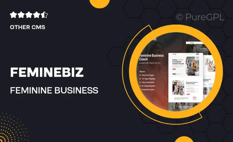 feminebiz feminine business coach elementor template kit