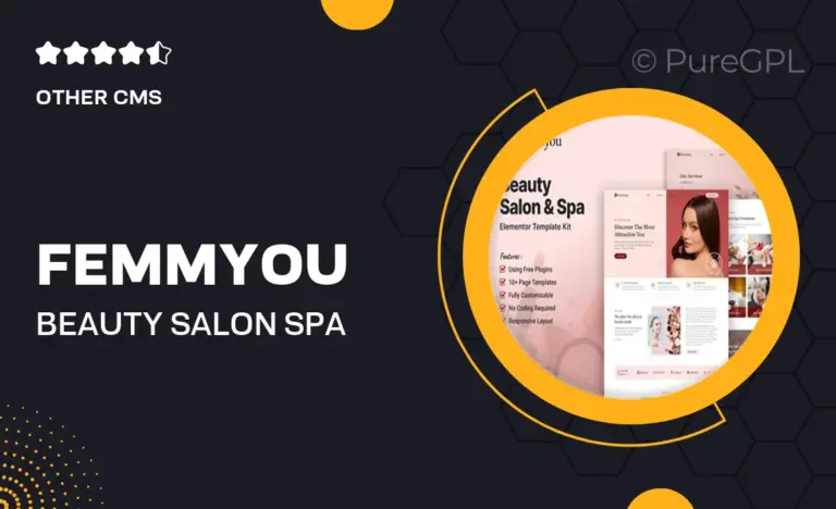 femmyou beauty salon spa elementor template kit