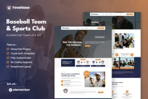 Feverbase – Baseball Team & Sports Club Elementor Template Kit