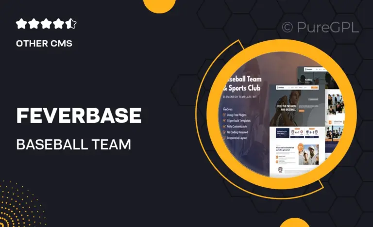 feverbase baseball team sports club elementor template kit