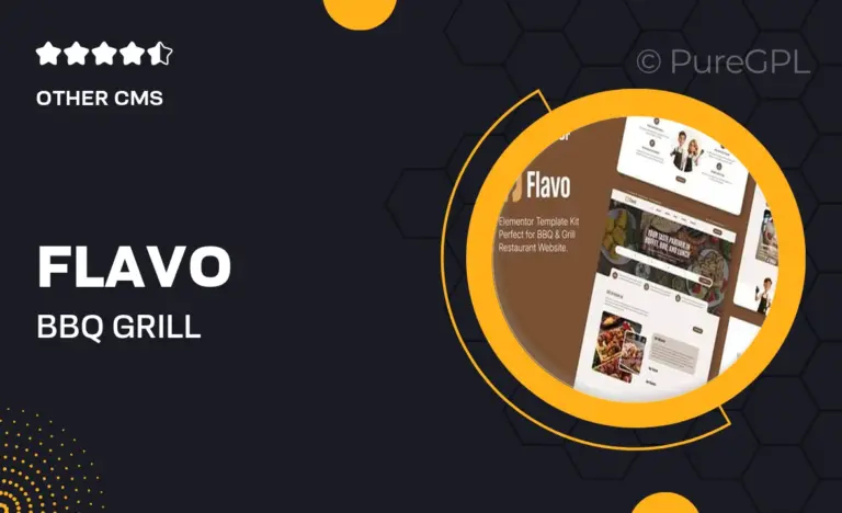 flavo bbq grill restaurant elementor template kit