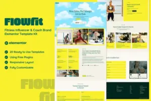 Flowfit – Fitness Influencer & Coach Brand Elementor Template Kit
