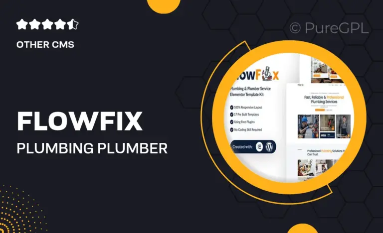flowfix plumbing plumber service elementor template kit