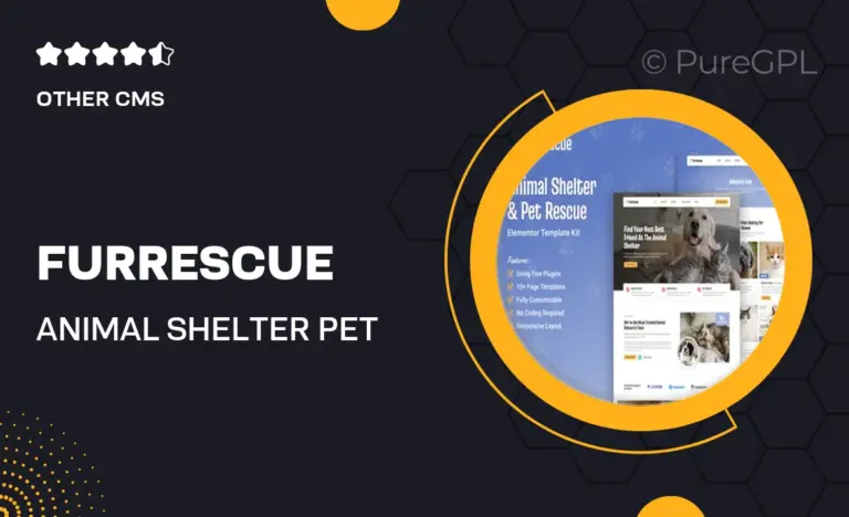 furrescue animal shelter pet rescue elementor template kit