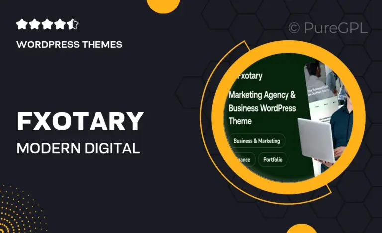 fxotary modern digital agency wordpress theme with elementor support