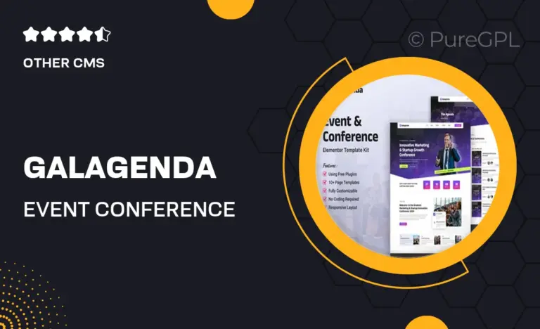 galagenda event conference elementor template kit