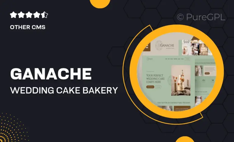 ganache wedding cake bakery elementor template kit