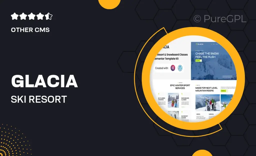 Glacia – Ski Resort & Snowboard Classes Elementor Template Kit
