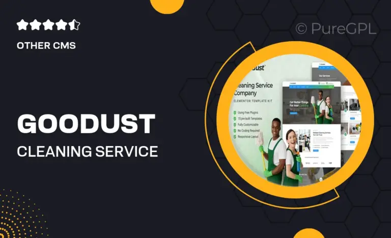 goodust cleaning service company elementor template kit