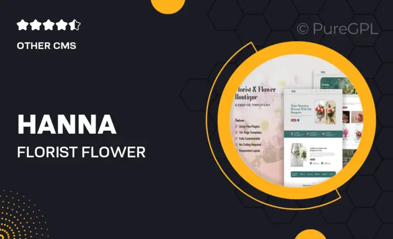 hanna florist flower boutique elementor template kit