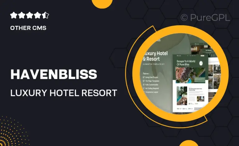havenbliss luxury hotel resort elementor template kit