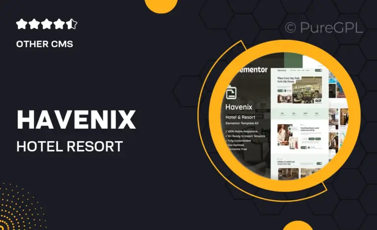 havenix hotel resort elementor template kit