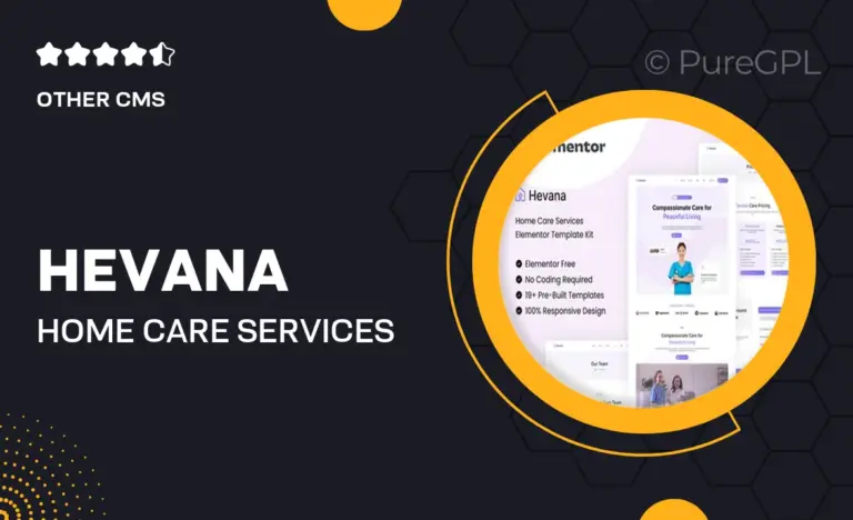 hevana home care services elementor template kit