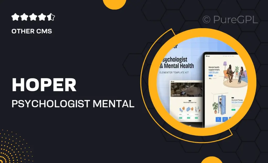 Hoper – Psychologist & Mental Health Elementor Template Kit